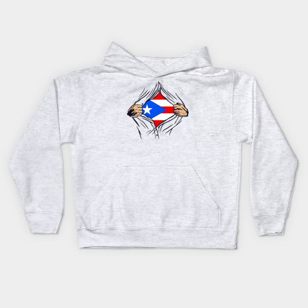 Proud Puerto Rico Flag, Puerto Rico gift heritage, Puerto Rican girl Boy Friend Boricua Puertoriqueño Kids Hoodie by JayD World